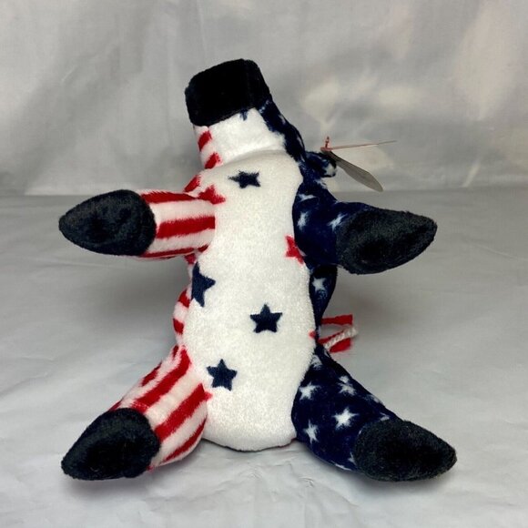 Ty Beanie Baby Lefty 2000 Retired P.E. Pellets Donkey White Head Rare VTG EUC - Picture 8 of 12